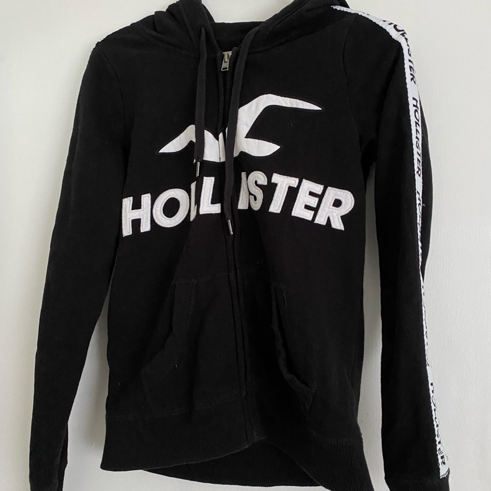 Hollister Black Zip Up Hoodie | Jacket | Size XS
